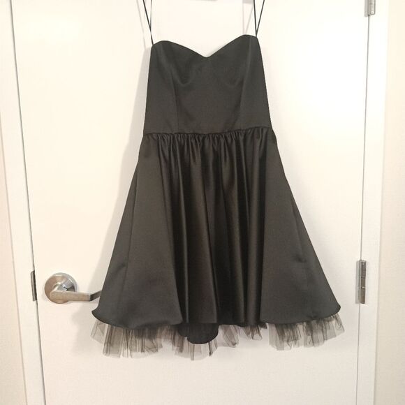 ABS Allen Schwartz Black Strapless Mini Dress - Picture 2 of 5